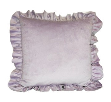 POSZEWKA 40x40 WELUROWA VELVET FALBANA FIOLETOWA