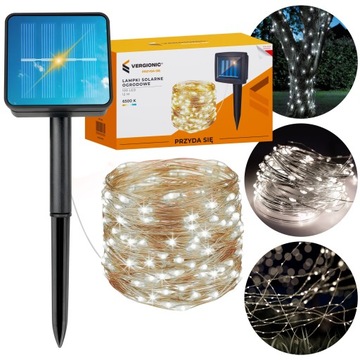 LAMPKI GIRLANDA SOLARNA OGRODOWA DRUCIKI ŁAŃCUCH 100 LED 12m