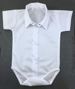 РУБАШКА + ГАЛСТУК-БАБОЧКА формальная белая 86 см Крещение