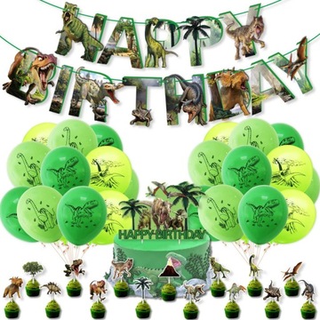 DINOZAUR BALONY URODZINY DEKORACJA JURASSIC WORLD
