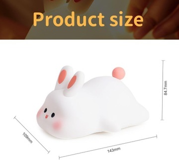 Lampka nocna Big Face Rabbit, biały, inny rodzaj, zintegrowane źródło LED