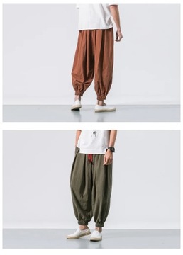 Spring Men Loose Harem Pants Chinese Linen Sweatpa