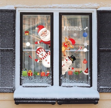 РОЖДЕСТВЕНСКИЕ НАКЛЕЙКИ УКРАШЕНИЯ ОКНА СНЕЖИНКИ РОЖДЕСТВЕНСКИЕ НАКЛЕЙКИ