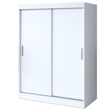 Szafa Przesuwna 150 cm Biała Garderoba 2 wnętrza