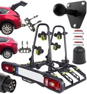 BAGAŻNIK PLATFORMA ROWEROWA UCHWYT NA HAK Inter Pack Quattro 4 rowery 13PIN