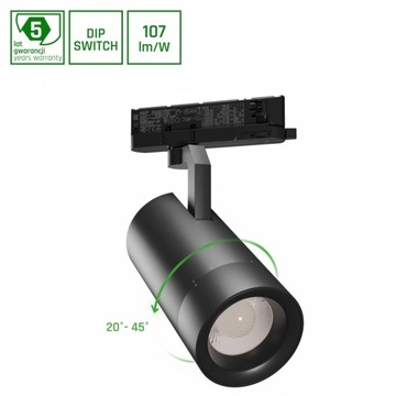 Oprawa PAVA 2 NA SZYNOPRZEWÓD 3F 19-42W NW 230V 45ST IP20 RA90 Z REG. MOCY
