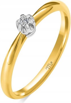 Złoty pierścionek zaręczynowy 14k 585 r 17 18 19 klasyczny wzór prezent