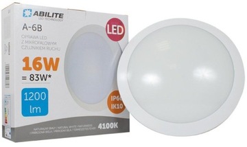 Plafon Abilite biały LED 16W 4100k czujnik ruchu