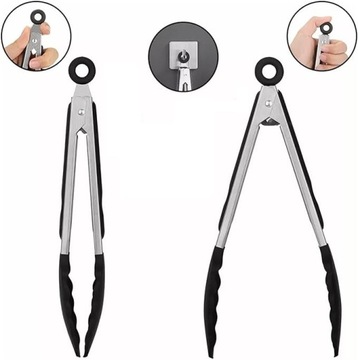 КУХОННЫЕ ЩИПЦЫ МЕТАЛЛИЧЕСКИЕ ЩИПЦЫ ДЛЯ МЯСНЫХ САЛАТОВ НА ГРИЛЬ СИЛИКОНОВАЯ СТАЛЬ