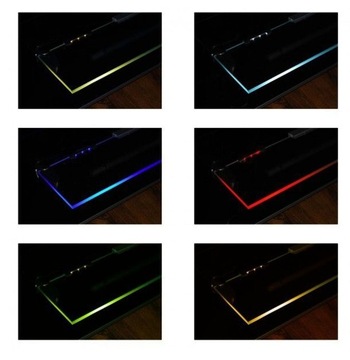 Набор из 6 светодиодных зажимов из ПВХ для стеклянных полок и стеклянных витрин, 12 В постоянного тока, RGB