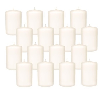 16X ŚWIECA BIAŁA ZESTAW ŚWIEC WALEC 6CM ŚWIECZKI
