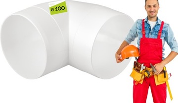 Kolano wentylacyjne okrągłe fi 100mm 90st.