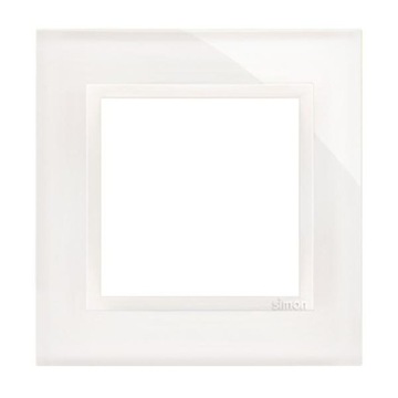 Simon 54 Nature Одинарная рама, жемчужно-белое стекло DRN1/70