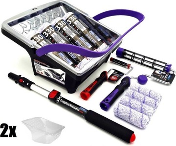ZESTAW BLUE DOLPHIN 330 8x Wałek Wiadro Barracuda 2x Wkład 2x Uchwyt Kij