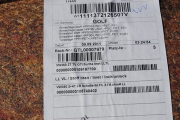 ОБИВКА БОКОВИН ПЕРЕДНЕЙ ДВЕРИ GOLF VI GTD GTI HB 3D