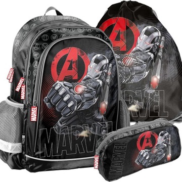 PLECAK SZKOLNY AVENGERS CHŁOPIĘCY MARVEL KOMPLET 3w1