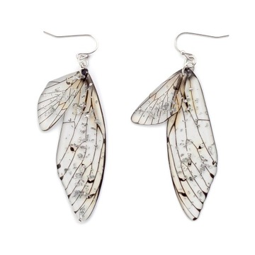 Kolczyki Skrzydła Wróżki srebrne motyl listki
