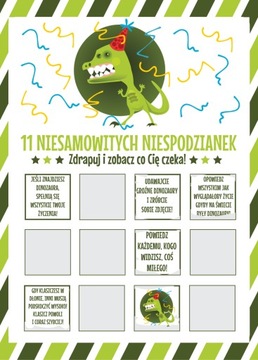 ZABAWA na urodziny DINOZAURY gra ZDRAPKA