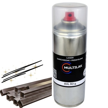 Lakier farba w sprayu do aluminium RAL 8014 Półmat