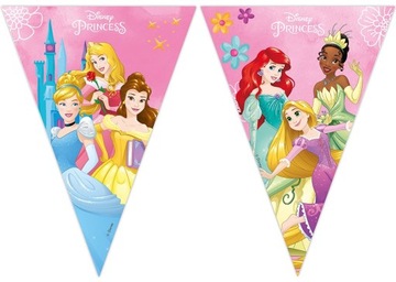 Baner Girlanda Flagi Princess Księżniczki Urodziny