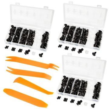 300x SPINKI SAMOCHODOWE DO TAPICERKI + 4x ŚCIĄGACZE DEMONTAŻU TAPICERKI