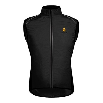 Unisex Odblaskowa kamizelka rowerowa Wiatroodporna do biegania Płaszcz sportowy M Czarny