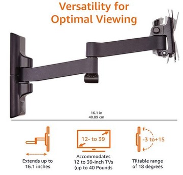 ПОВОРОТНОЕ КРЕПЛЕНИЕ ДЛЯ ТЕЛЕВИЗОРА AMAZON 12–39 ДЮЙМОВ