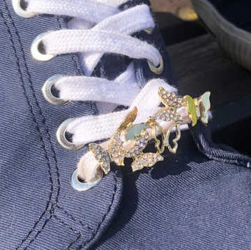 2 УКРАШЕНИЯ для обуви Шнурки Запонки Бабочки, стразы