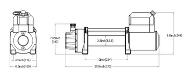 ЛЕБЕДКА ДЛЯ ЭВАКУАТОРА PRESKO 12000 СИНТЕТИЧЕСКИЙ ВЕРЕВОК