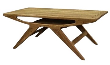 Wyjątkowa ŁAWA drewniana TEAK seria BUTON 120x60 cm