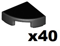 LEGO 25269 Tile Quarter Black 40 szt. NOWA