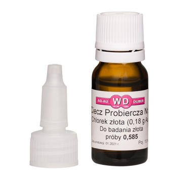 CHLOREK ZŁOTA Au 0,18g Ciecz Probiercza 10ml DUBER