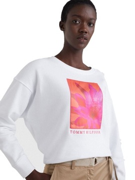 TOMMY HILFIGER BLUZA DAMSKA RLX FLORAL WHITE r.S
