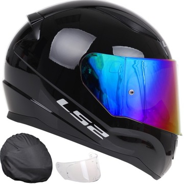 LS2 FF353 RAPID II KASK MOTOCYKLOWY CZARNY POŁYSK SYSTEM PINLOCK 2 SZYBY