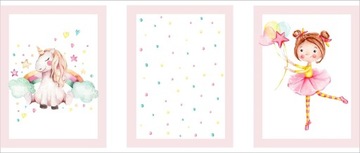 Plakaty dla dzieci Pastelowa baletnica jednorożec do pokoju dziecka 30x40