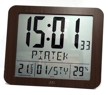 ZEGAR JVD DH9335.2 TERMOMETR DCF77 DNI TYGODNIA PL