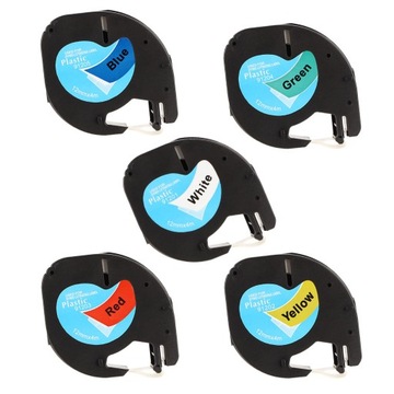 5PK Compatible For Dymo LetraTag Plastic 91331 12mm Label Tape Laminated Re