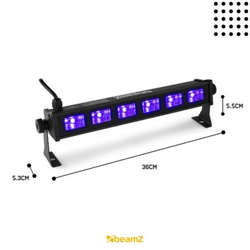 Listwa ULTRAFIOLET Belka LED BAR 6x3W UV 30W