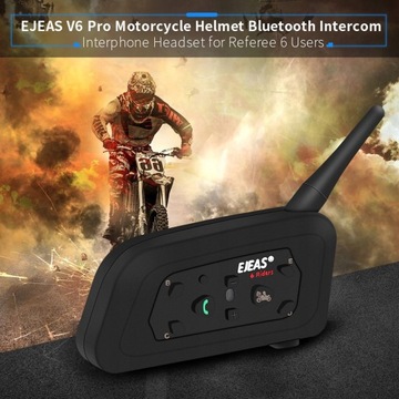 ИНТЕРФОН BLUETOOTH МОТОЦИКЛЬНЫЙ ШЛЕМ EJEAS V6 PRO 1200M