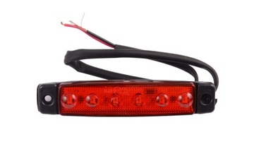 Lampa obrysowa LED 12/24V płaska czerwona