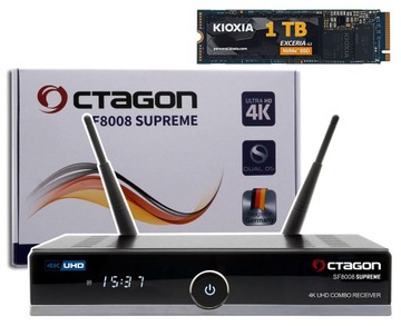 OCTAGON SF8008 SUPREME 4K COMBO DVB-S2X/T2 WIFI OPENATV 7.4 CCCAM OSCAM 1TB