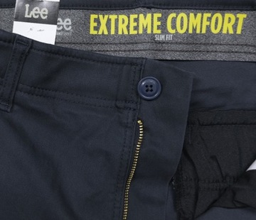 LEE SLIM FIT extreme comfort spodnie navy termoaktywne