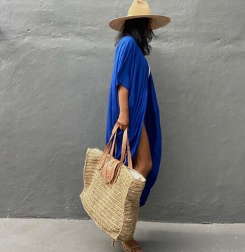 PAREO na plażę PLAŻOWE długa LETNIA sukienka PLAŻOWA narzutka tunika BOHO