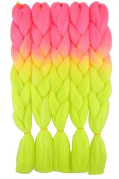 WŁOSY SYNTETYCZNE KOLOROWE WARKOCZYKI OMBRE 2-27