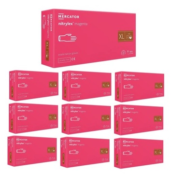 Rękawice Magenta Nitrylowe 100 Szt XL Nitryl x10