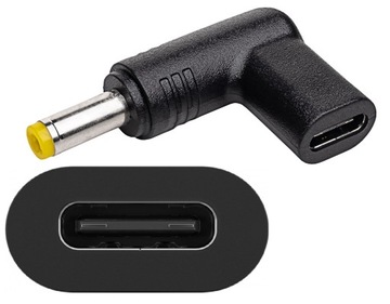 WTYK ADAPTER PRZEJŚCIÓWKA Z 4.8x1.7MM DO HP COMPAQ NA KABEL USB-C PD KĄTOWY