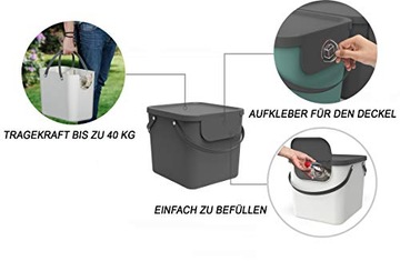 Набор контейнеров для сортировки мусора 3 x 40 л ALBULA