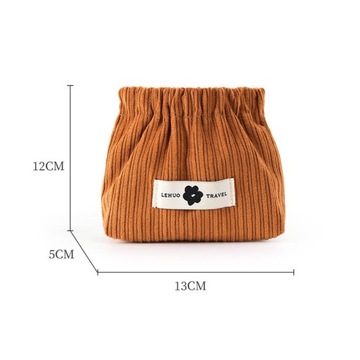 Вельветовый эластичный органайзер для волос без кармана на молнии, косметичка для монет, коричневый