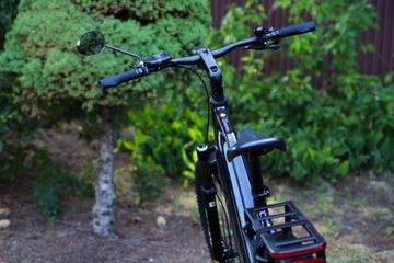 Lusterko do rowerów elektrycznych AJS krótkie ramię 17 cm, czarne