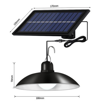 ЛЮСТРА ПОДВЕСНАЯ СОЛНЕЧНАЯ СВЕТОДИОДНАЯ САДОВАЯ ЛАМПА ПОТОЛОЧНАЯ ДИСТАНЦИОННАЯ БОЛЬШАЯ ПАНЕЛЬ